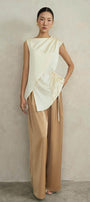Cassia Straight Wide Leg Linen Cotton Floor Length Pants - MEAN BLVD