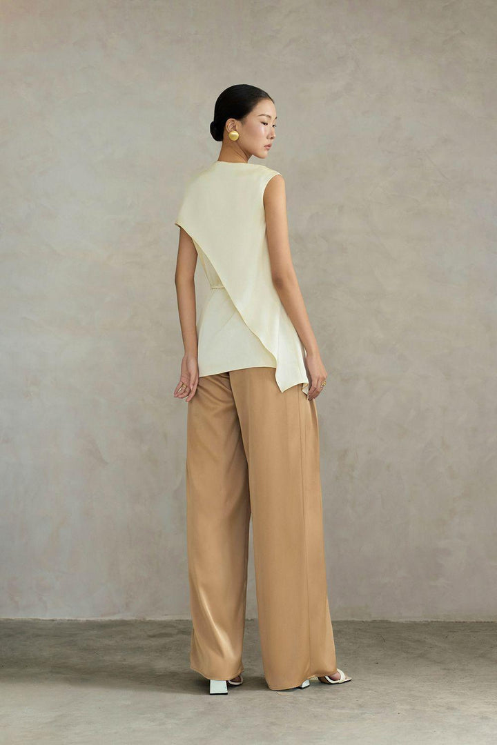 Cassia Straight Wide Leg Linen Cotton Floor Length Pants - MEAN BLVD