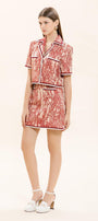 Caterina A-line Patch Pocket Taffeta Mini Skirt - MEAN BLVD
