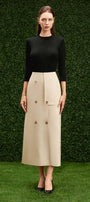 Cecelia Wrap Double Breasted Khaki Midi Skirt - MEAN BLVD