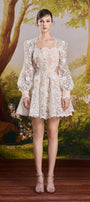 Cecile A-line Bishop Sleeved Lace Mini Dress - MEAN BLVD