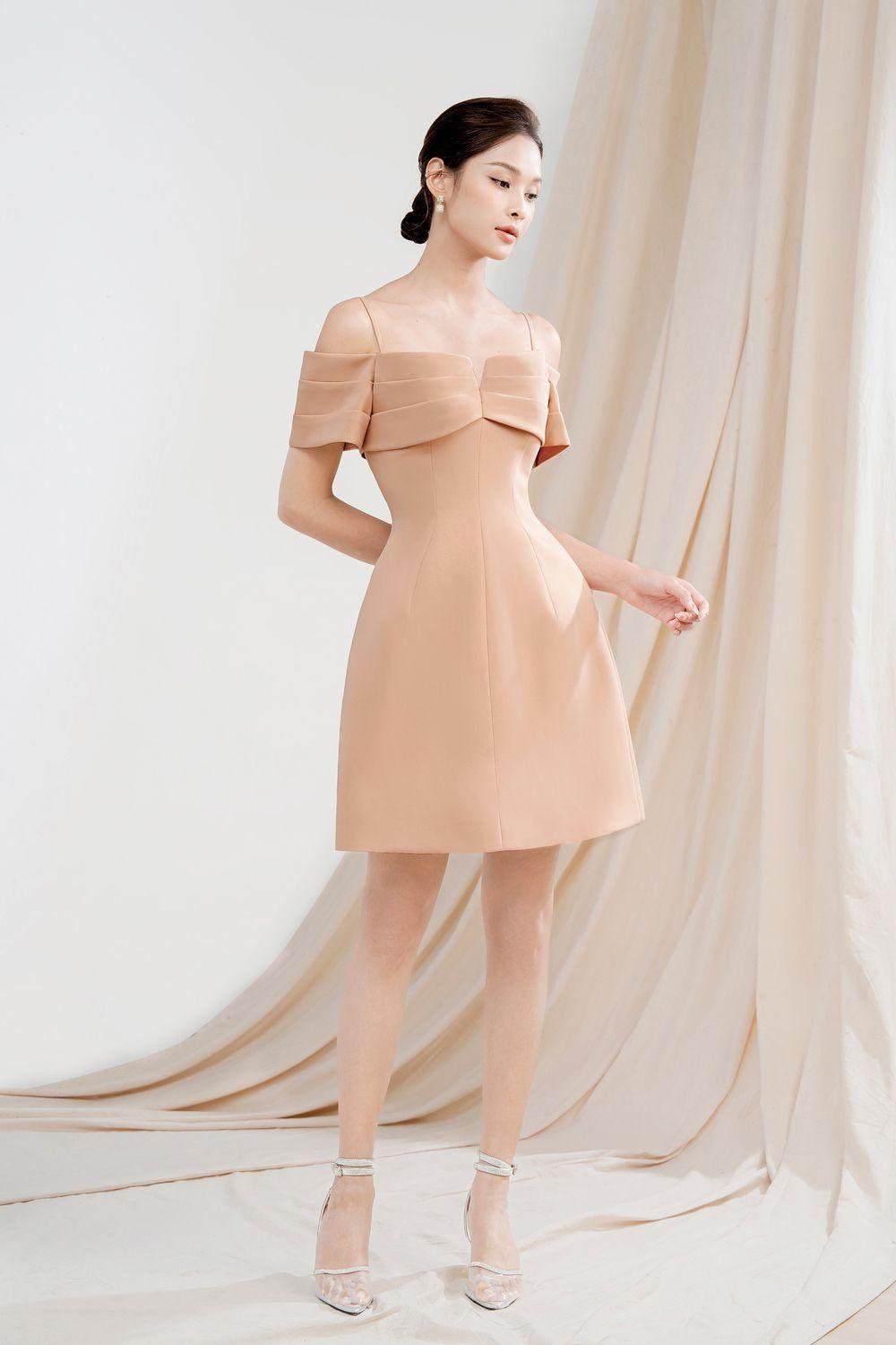 Cecilia A-line Cold Shoulder Sleeved Polycotton Mini Dress - MEAN BLVD