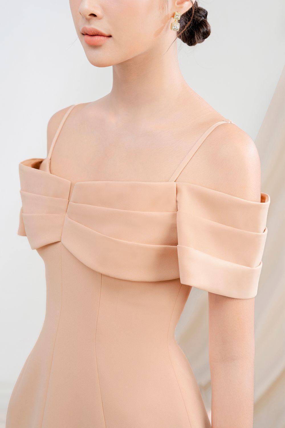 Cecilia A-line Cold Shoulder Sleeved Polycotton Mini Dress - MEAN BLVD