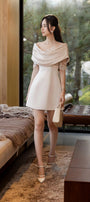 Cecily A-line Illusion Neck Mesh Silk Mini Dress - MEAN BLVD