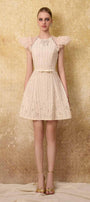 Celia A-line Cap Sleeved Mesh Lace Mini Dress - MEAN BLVD