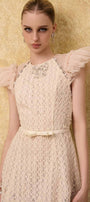 Celia A-line Cap Sleeved Mesh Lace Mini Dress - MEAN BLVD