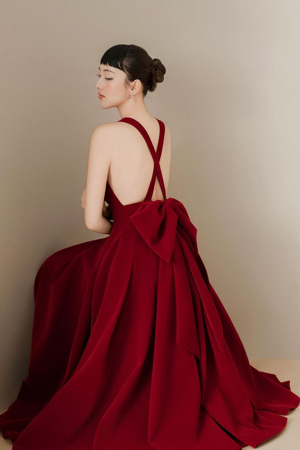Women's Celine Fit and Flare Pleated Velvet Ankle Length Dress Xs/S/M/L Red/Black Mean Blvd Black / S Women's Celine Fit and Flare Pleated Velvet Ankle Length Dress Xs/S/M/L Red/Black Mean Blvd Black / S