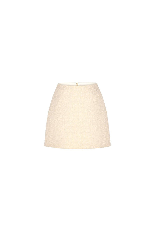 Cerise A-line Basic Tweed Mini Skirt - MEAN BLVD