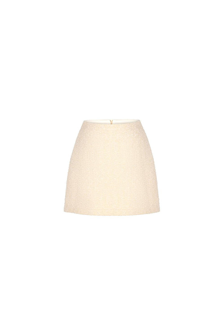 Cerise A-line Basic Tweed Mini Skirt - MEAN BLVD