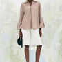 Chamomile Straight Collared Neck Poplin High-low Shirt - MEAN BLVD