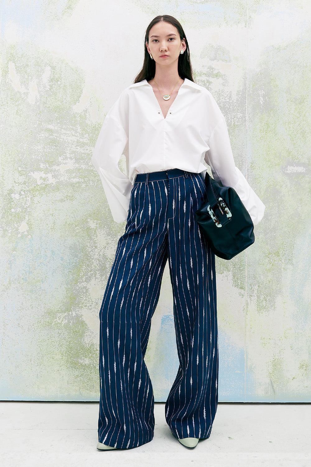 Chamomile Straight Collared Neck Poplin High-low Shirt - MEAN BLVD