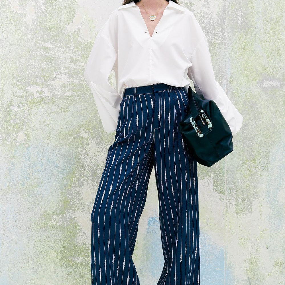 Chamomile Straight High Waist Denim Floor Length Pants - MEAN BLVD