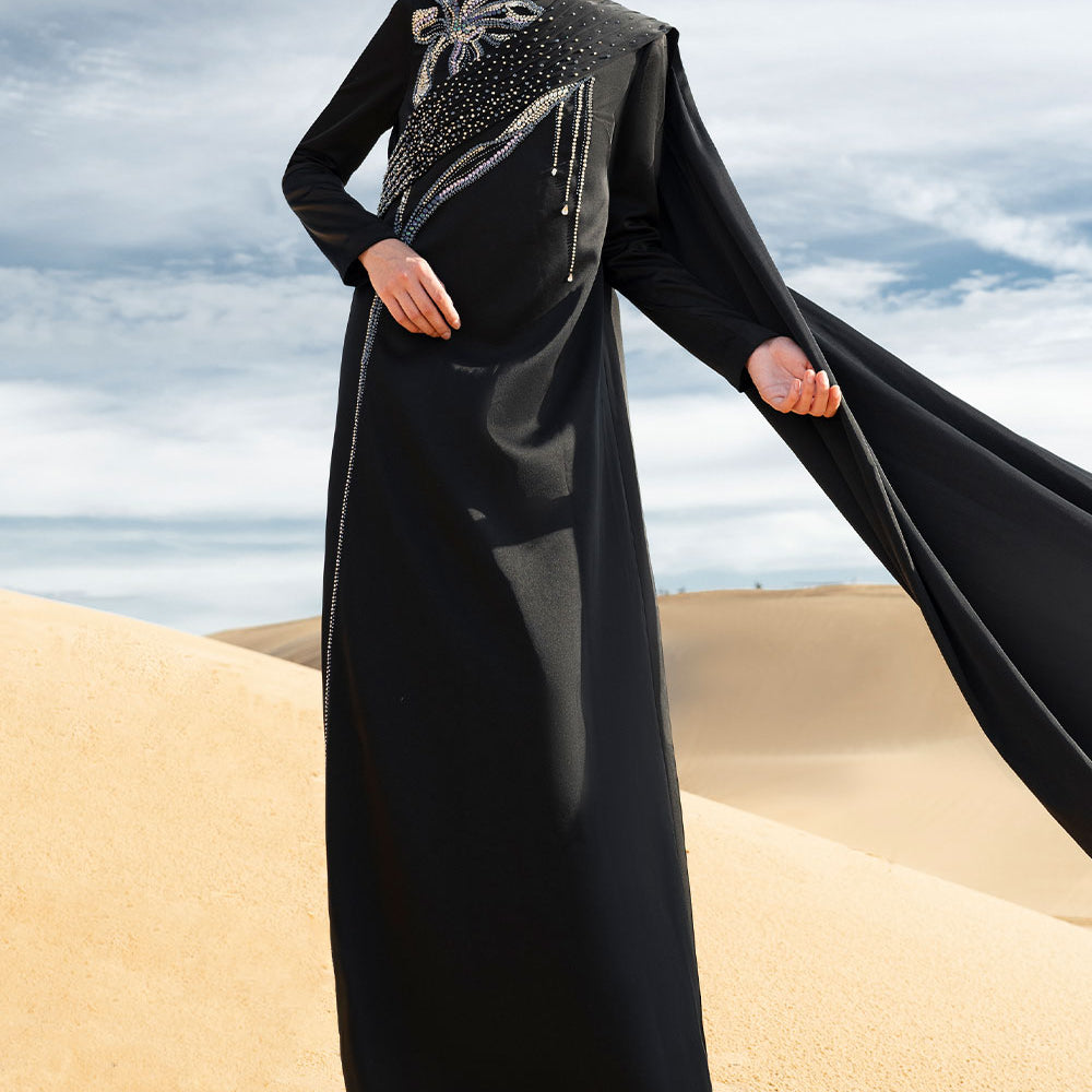 Verica Straight Long Sleeved Taffeta Silk Maxi Dress