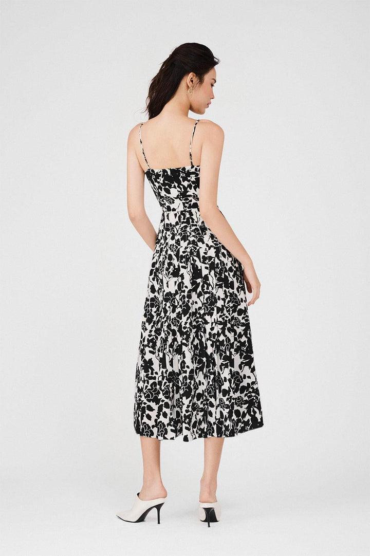 Chandler Empire Pleated Polyester Midi Dress - MEAN BLVD