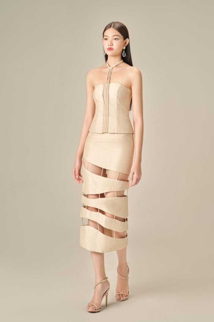 Chandra Sheath Sleeveless Linen Midi Dress - MEAN BLVD