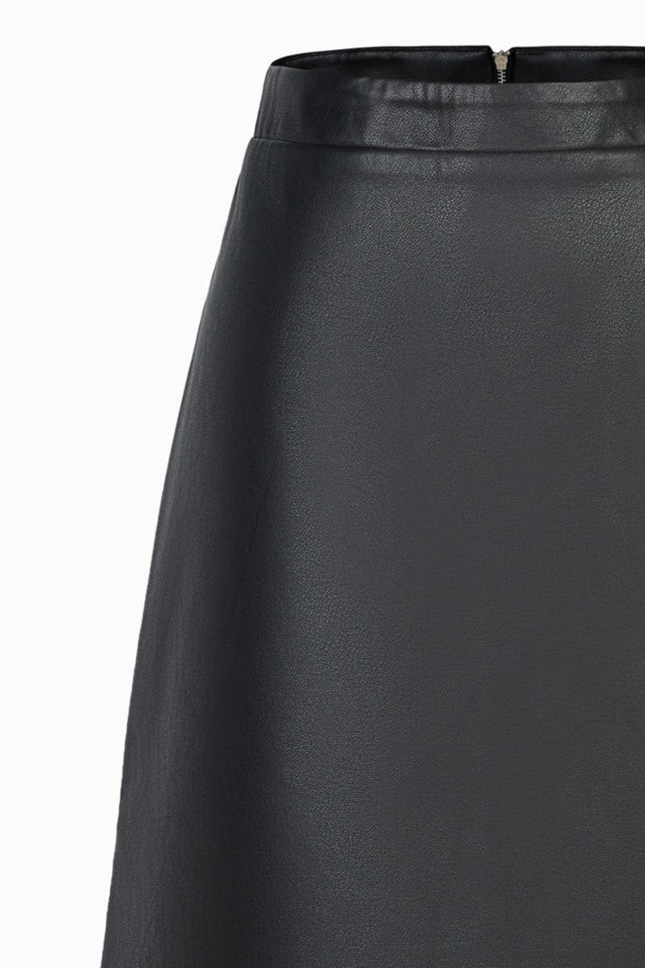 Chantel A-line Back Zipper Leather Midi Skirt - MEAN BLVD