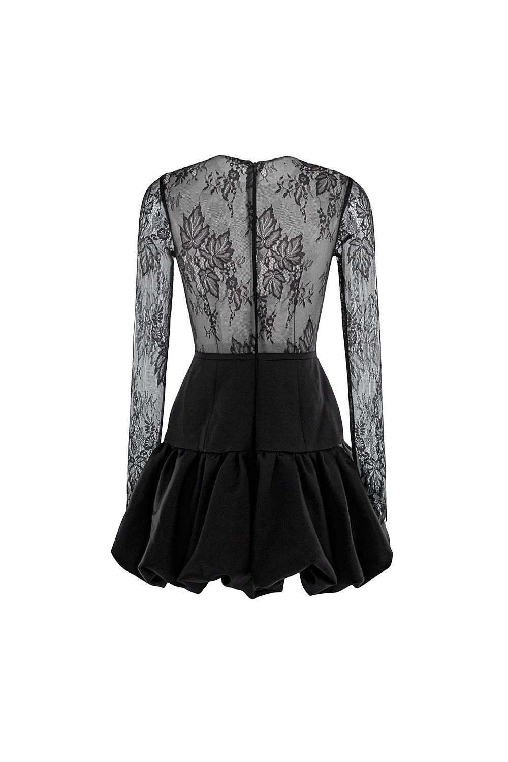 Chaos A-line Long Sleeved Lace Mini Dress - MEAN BLVD