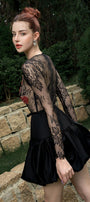 Chaos A-line Long Sleeved Lace Mini Dress - MEAN BLVD