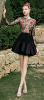 Chaos A-line Long Sleeved Lace Mini Dress - MEAN BLVD