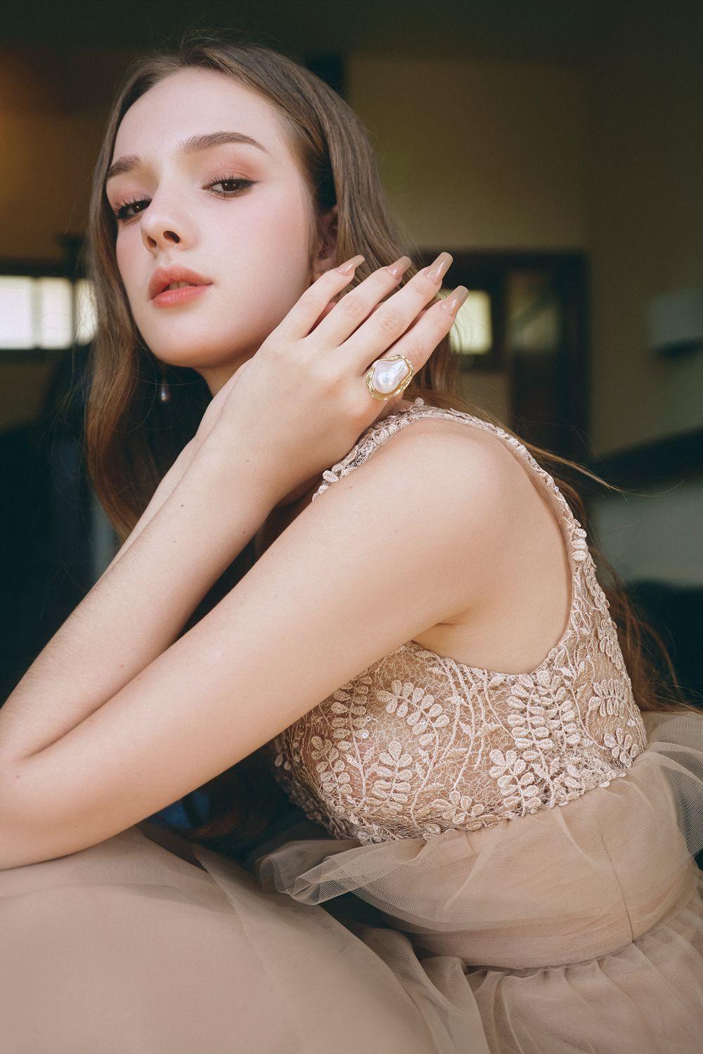 Charles Layered V-Neck Tulle Floor Length Dress - MEAN BLVD