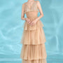 Charles Layered V-Neck Tulle Floor Length Dress