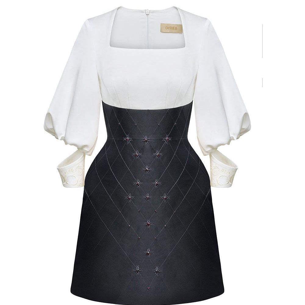 Charlotte A-line Square Neck Taffeta Mini Dress - MEAN BLVD