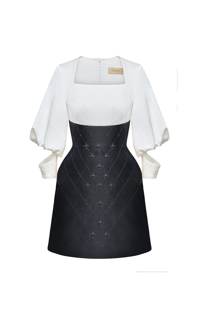 Charlotte A-line Square Neck Taffeta Mini Dress - MEAN BLVD
