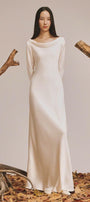 Charm Sheath Cowl Neck Poly Silk Floor Length Dress - MEAN BLVD