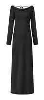 Charm Sheath Cowl Neck Poly Silk Floor Length Dress - MEAN BLVD
