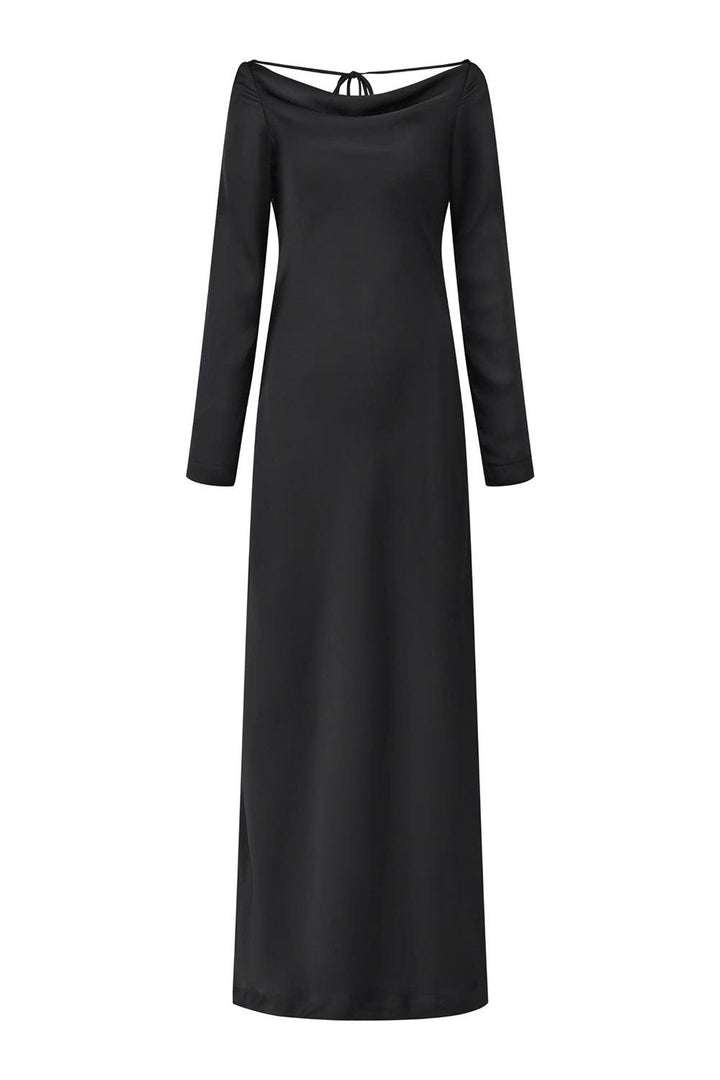 Charm Sheath Cowl Neck Poly Silk Floor Length Dress - MEAN BLVD