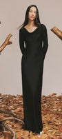Charm Sheath Cowl Neck Poly Silk Floor Length Dress - MEAN BLVD