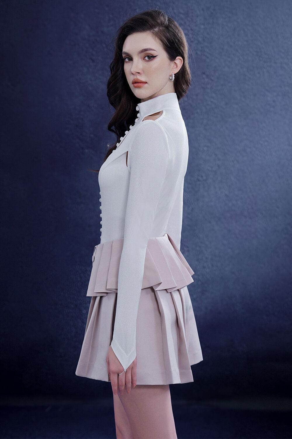 Charmara A-line Long Sleeved Taffeta Mini Set - MEAN BLVD