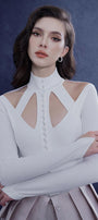 Charmara Bodycon High Neck Wool Top - MEAN BLVD