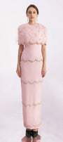 Chaya Sheath Round Neck Mesh Taffeta Floor Length Dress - MEAN BLVD