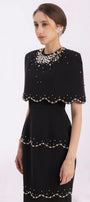 Chaya Sheath Round Neck Mesh Taffeta Floor Length Dress - MEAN BLVD