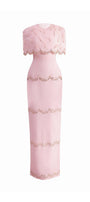 Chaya Sheath Round Neck Mesh Taffeta Floor Length Dress - MEAN BLVD
