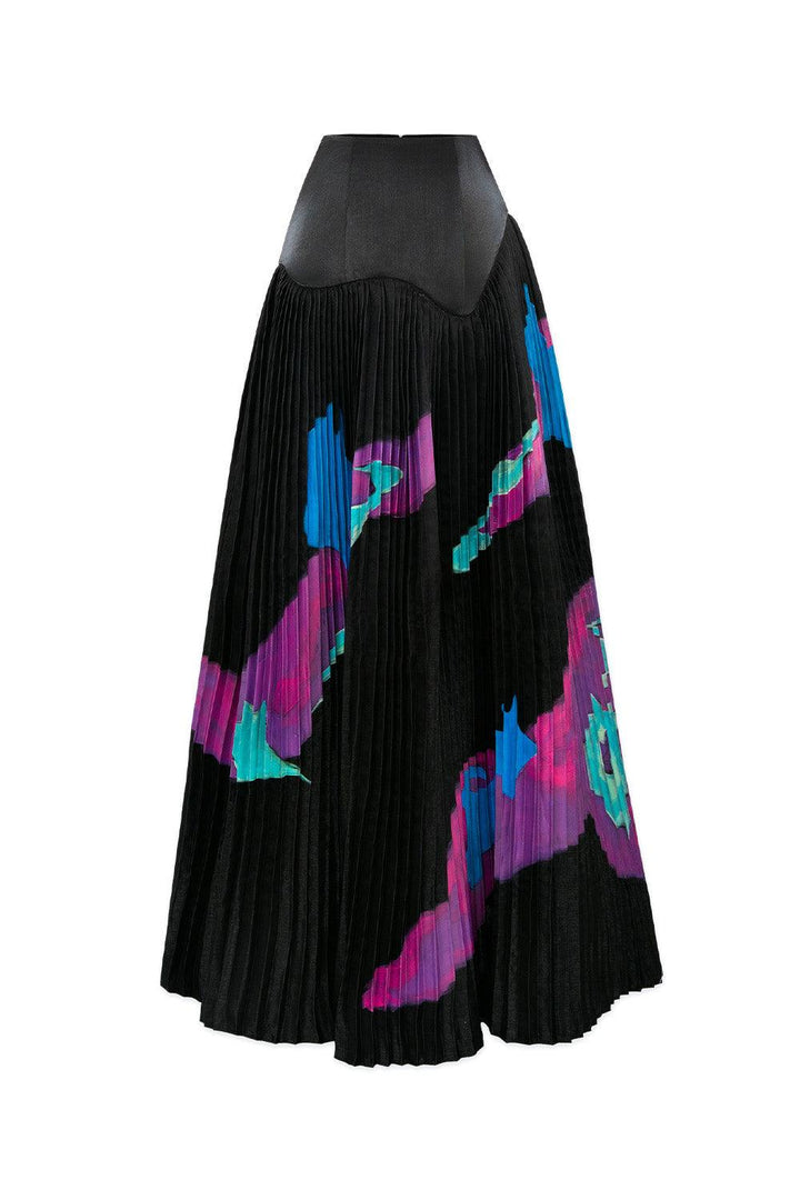 Chelsea Flared Pleated Zibeline Floor Length Skirt - MEAN BLVD