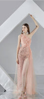 Chelsea Slit One Shoulder Organza Midi Dress - MEAN BLVD
