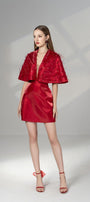 Cherie A-line V-Neck Taffeta Mini Dress - MEAN BLVD