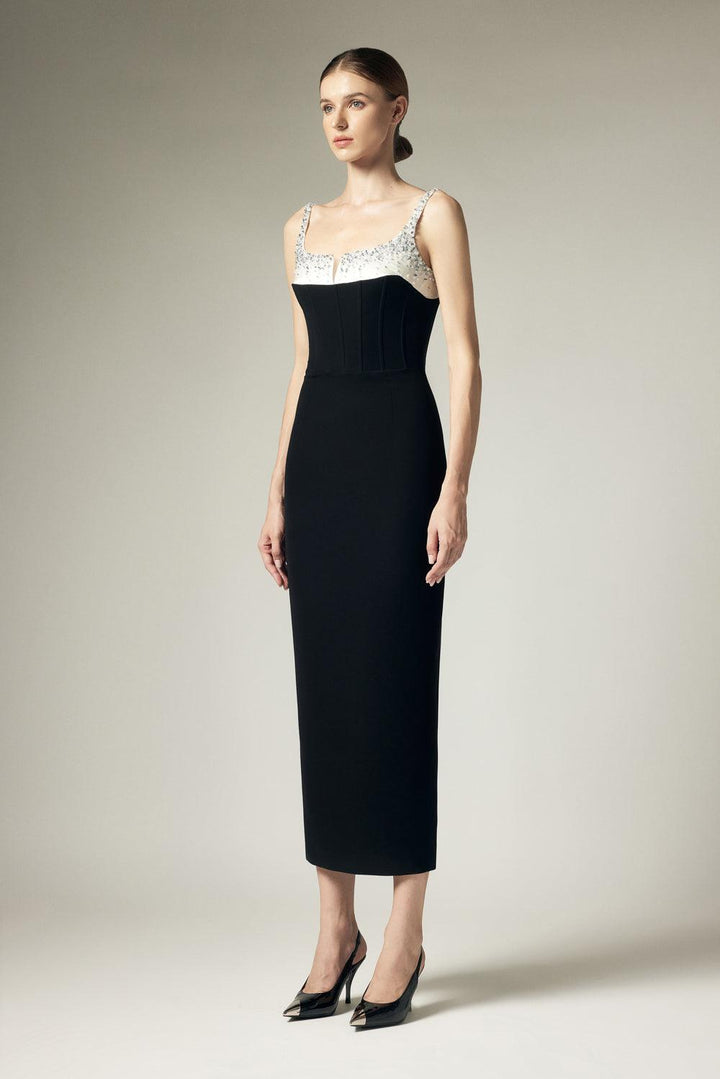 Chevrolet Sheath Sleeveless Crepe Midi Dress - MEAN BLVD