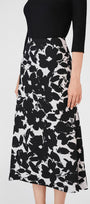Cheyenne A-line High Waist Poly Silk Midi Skirt - MEAN BLVD