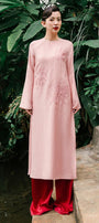 Chi Straight Round Neck Floss Silk Calf Length Ao Dai - MEAN BLVD
