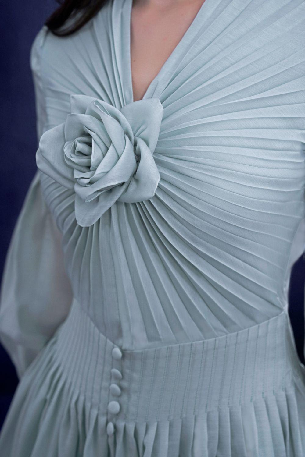 Chicara A-line Pleated Silk Mini Dress - MEAN BLVD