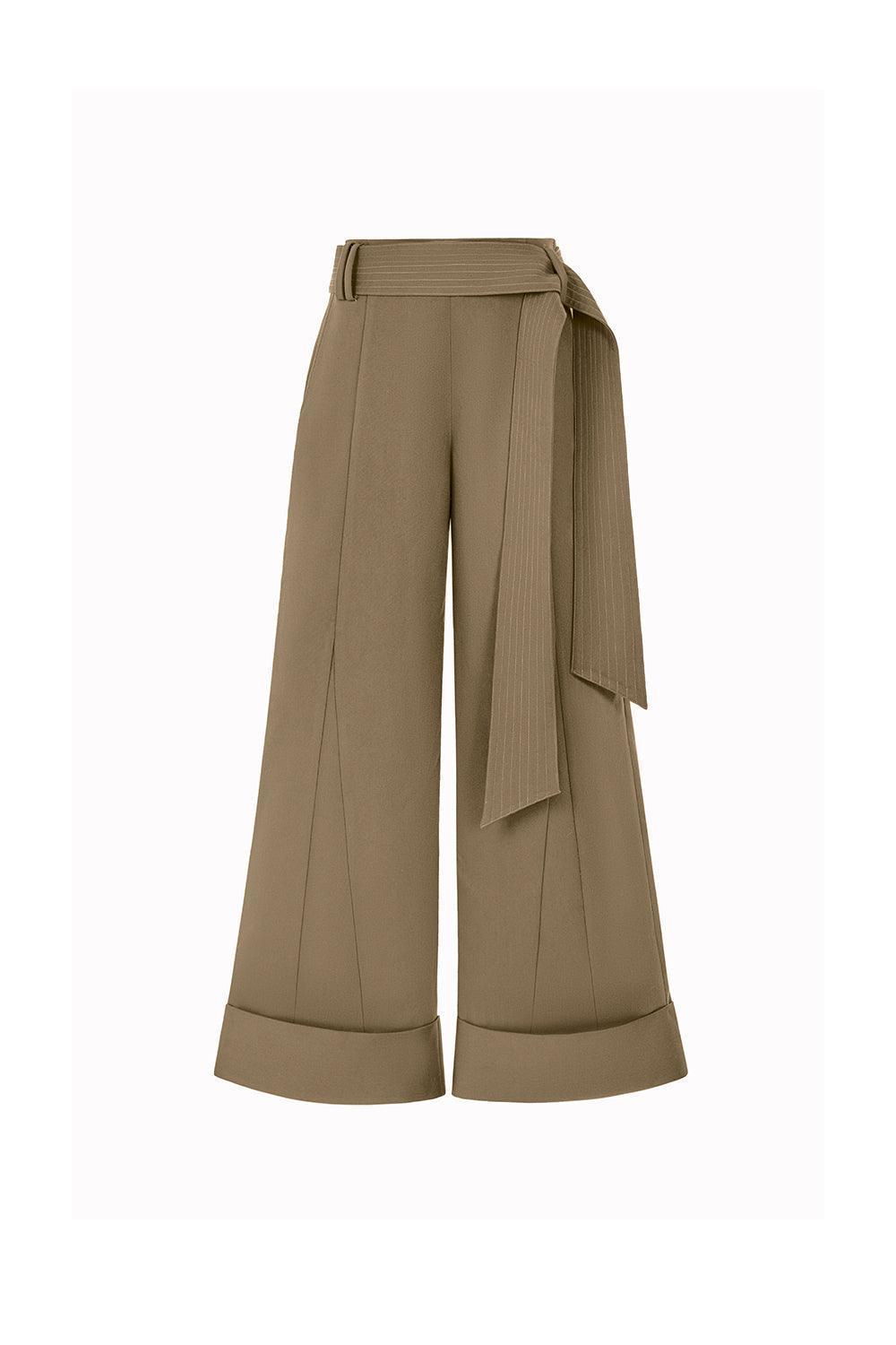 Chieu Straight Wide Leg Khaki Floor Length Pants - MEAN BLVD