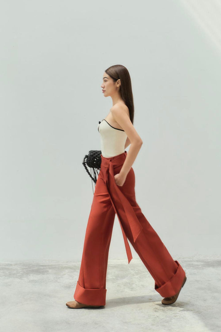 Chieu Straight Wide Leg Khaki Floor Length Pants - MEAN BLVD