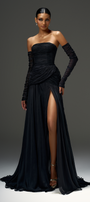 Rivka A-line Side Slit Chiffon Floor Length Dress