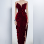 Velour Pegged Sleeveless Polyester Maxi Dress