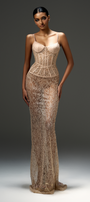 Kaliyah Sheath See-Through Lace Floor Length Dress