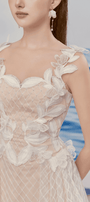 Chloe Fit and Flare Flower Applique Lace Midi Dress - MEAN BLVD