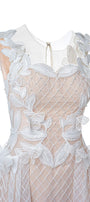 Chloe Fit and Flare Flower Applique Lace Midi Dress - MEAN BLVD